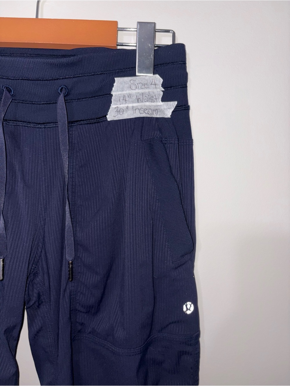 🍋 Navy Drawstring Track Pants - Picture 3 of 5